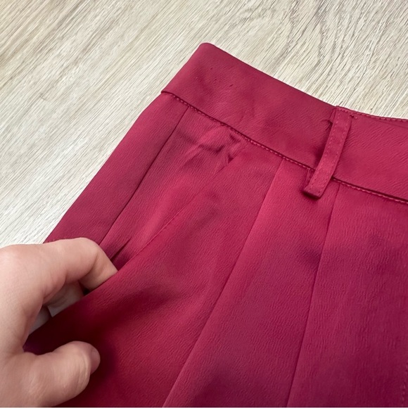 NWT Glam Maroon High Waist Satin Dress Shorts size S - Picture 4 of 6